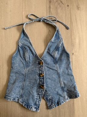 American Eagle Denim Halter Vest size Small